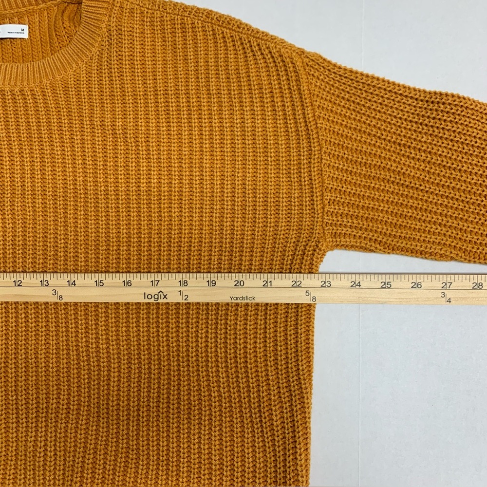 Sonoma Chunky Knit Pullover Crew Neck Sweater Mustard Yellow Women’s Sz M Casual - Picture 9 of 11